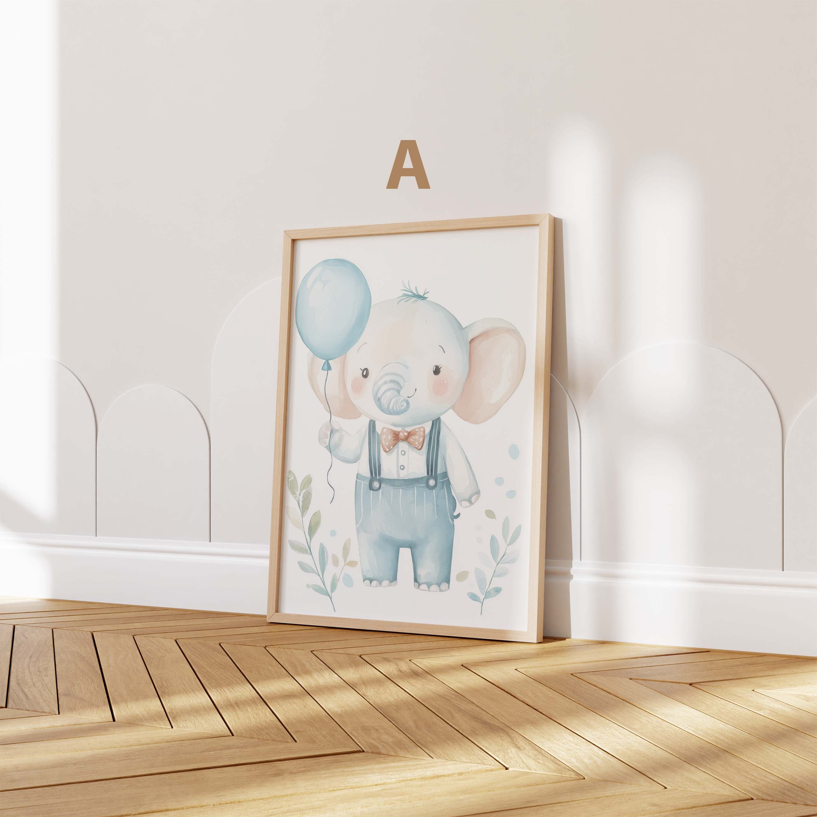 Watercolour Elephant Nursery Print – Baby Room Wall Art
