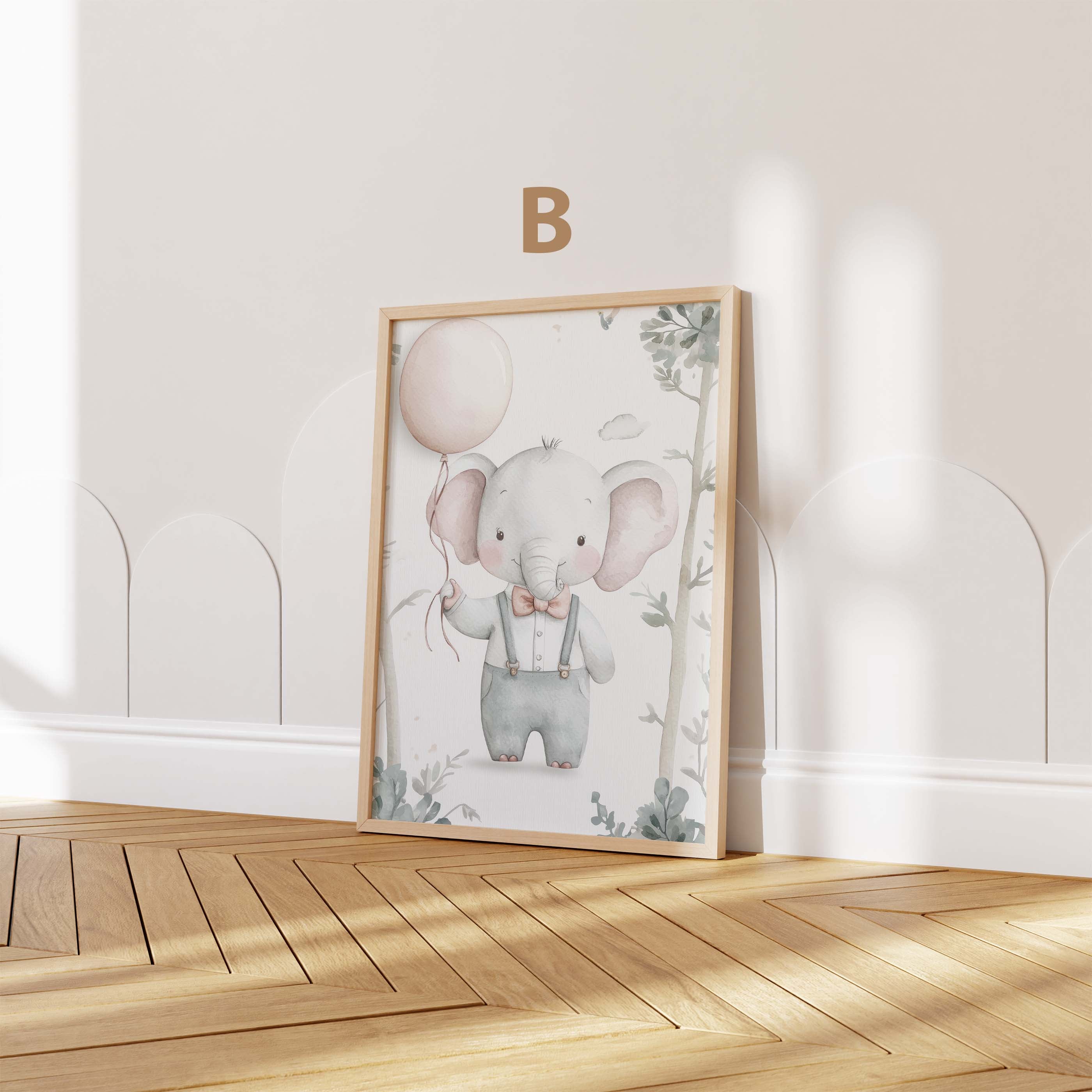Watercolour Elephant Nursery Print – Baby Room Wall Art