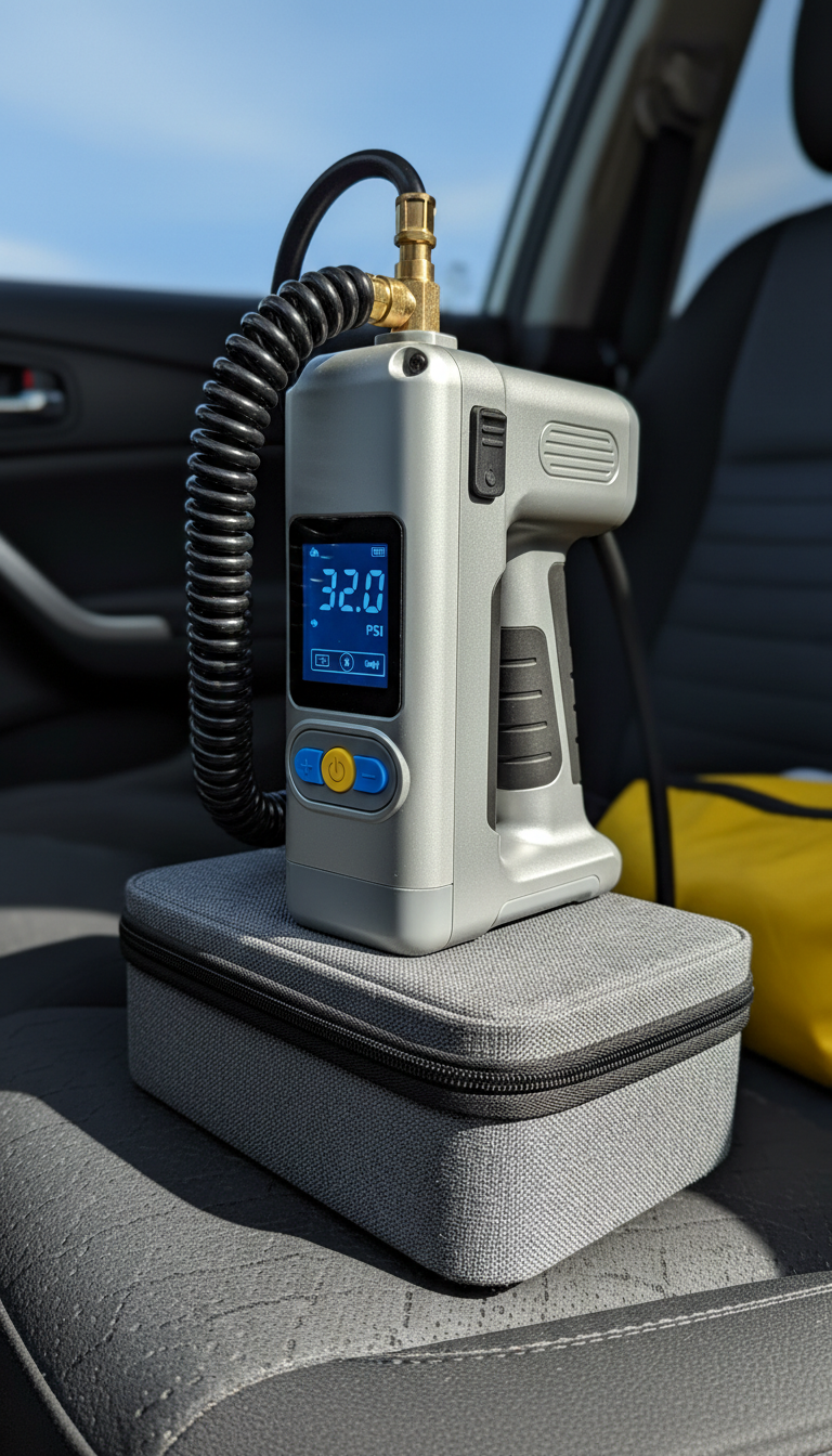 Portable cordless tire inflator