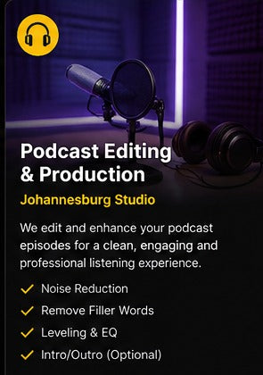Podcast editing and production service in Johannesburg