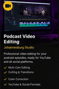 Podcast video editing service in Johannesburg