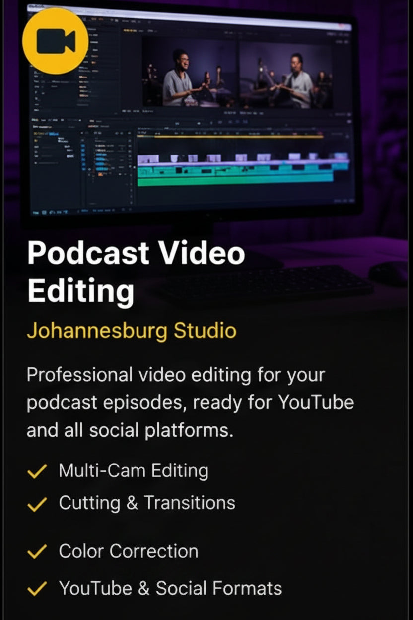 Podcast video editing service in Johannesburg