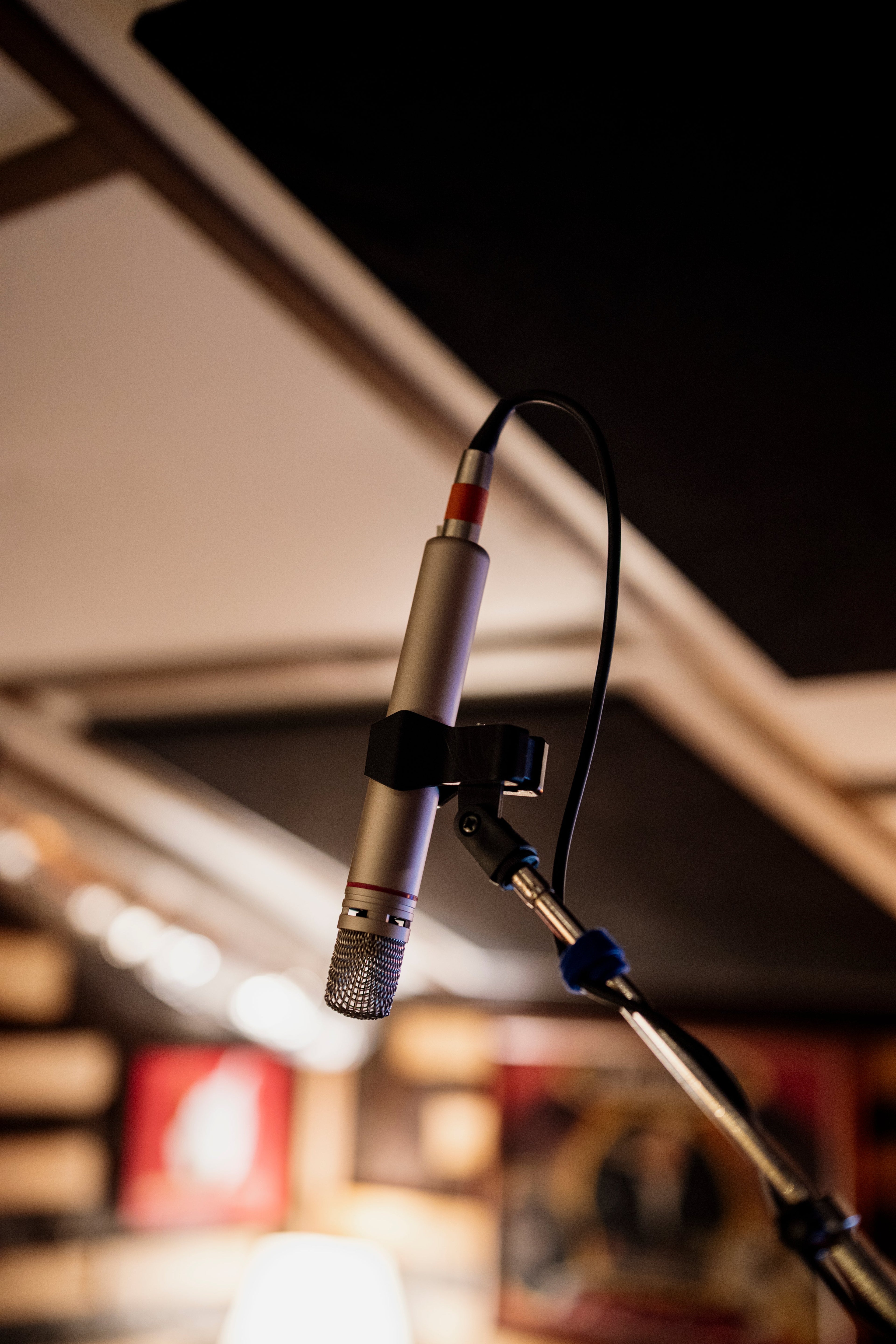 Podcast editing and production studio microphone