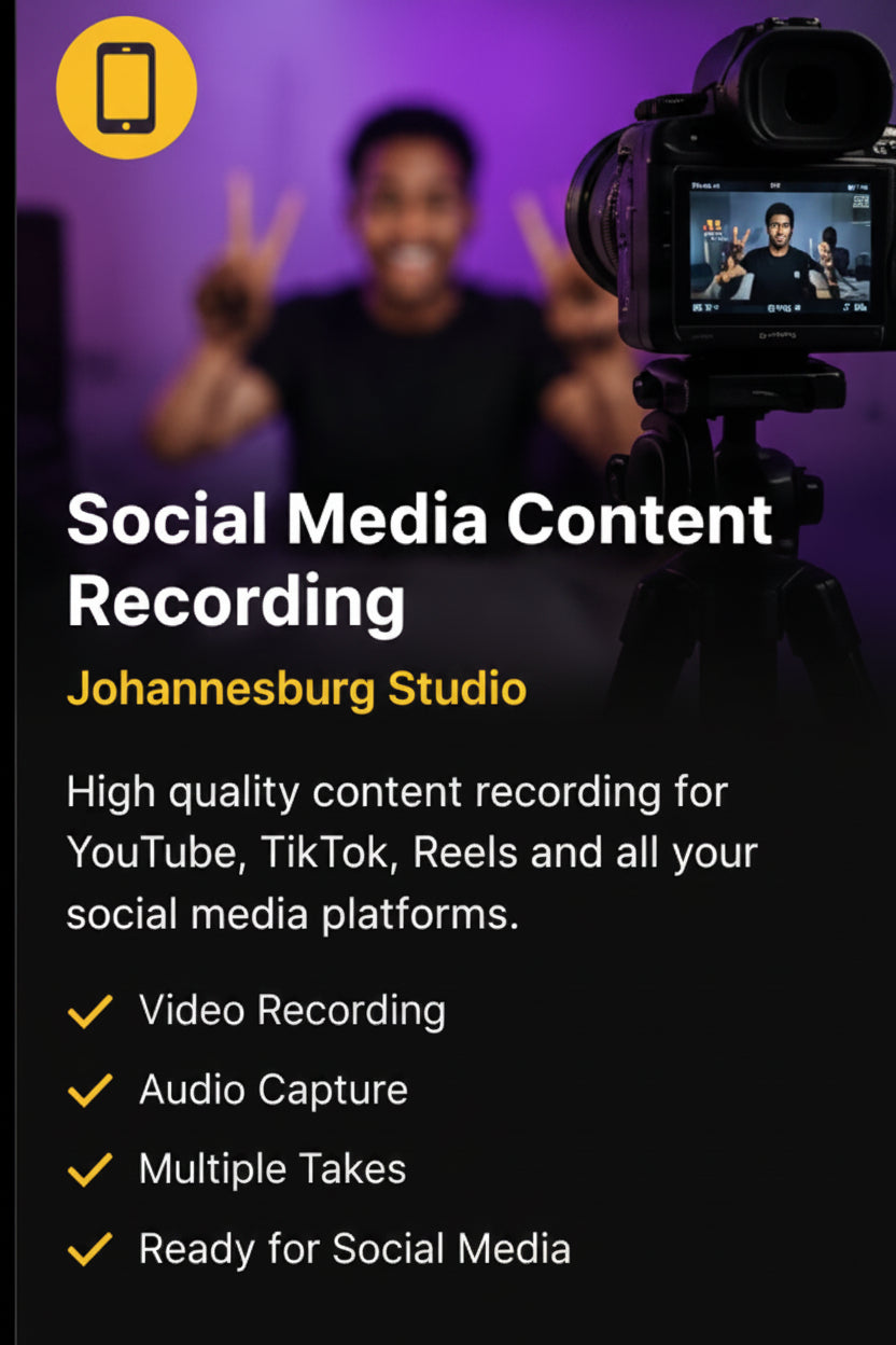 Social media content recording session in Johannesburg
