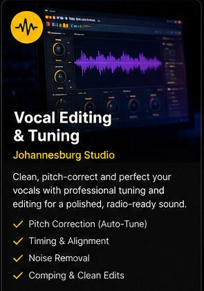 Vocal editing and tuning service in Johannesburg
